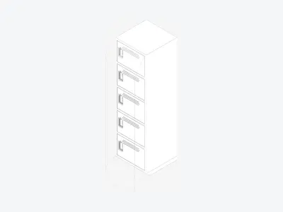 Locker - Plastic - Locka - Classic - Five Tier Low-poly 3D model