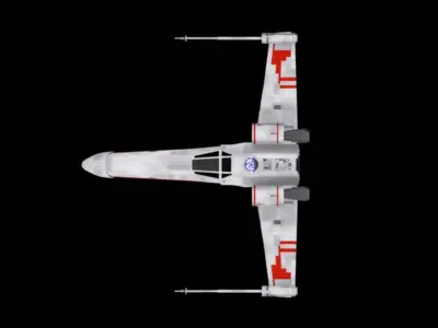 X-wing star wars fighter 3D model