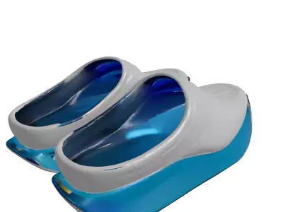 Futuristic Metallic Cyber Clogs 3D model