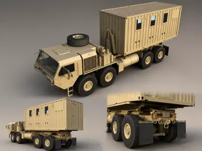 US Army M1120 HEMTT Load Handing System Truck Low-poly 3D model