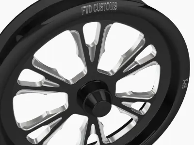 FTD Customs T45 Exhile dragster front wheel Low-poly 3D model