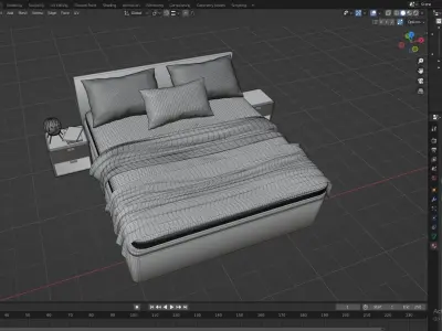 Modern Bed Design 01 Free 3D model