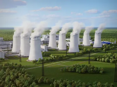 Power plant detailed 3D model purchase