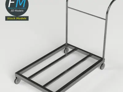Platform trolley cart 2 3D model