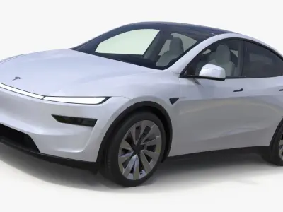 White 2025 Tesla Model Y Juniper Simplified 3D model