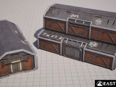 Modular Sci-Fi RTS Buildings Pack 01 Low-poly 3D model