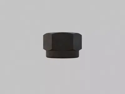 M5 Nut Coarse Threads Lock Type with Rusty Iron Texture 3D model
