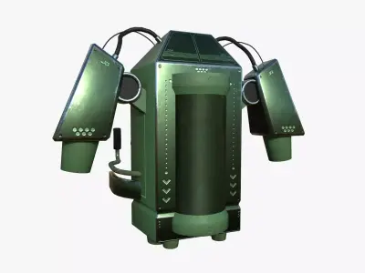 Jetpack G09 Green Metal - SciFi Character Design Low-poly 3D model