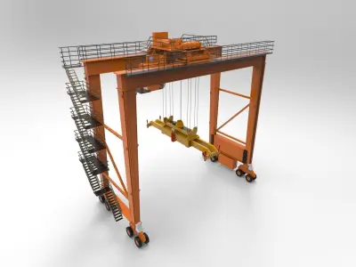 Straddle Crane Low-poly 3D model