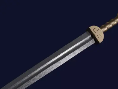 Excalibur sword with Gladius handle Low-poly 3D model