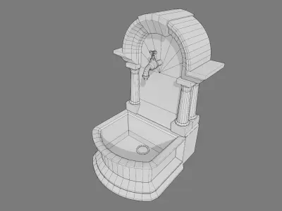 Fountain Type 2 Low-poly 3D model