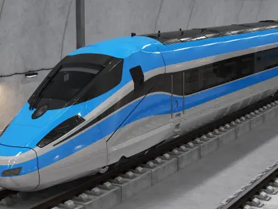 Tunnel Cross Section with Train 3D model