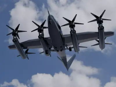 Low Poly Vertical Aerospace VX4 eVTOL  Game-Ready 3D Model Low-poly 3D model