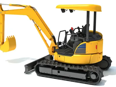 Mini Small Tracked Excavator 3D model by 3D-Horse