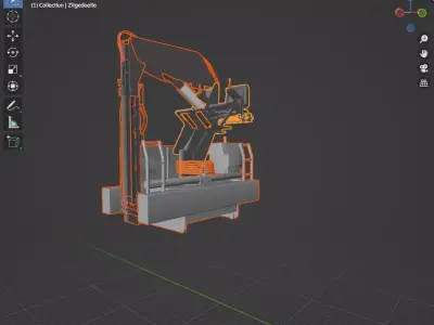 flatbed crane Low-poly 3D model