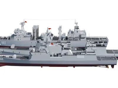  055 Zunyi Ship 054A Hengyang Ship 903 Replenishment Ship 3D model