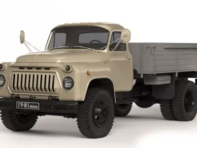 GAZ 53 flatbed body 1961 3D model