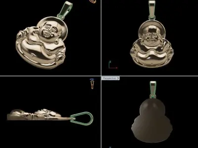 Happy Buddha Pendant Small 3D print model