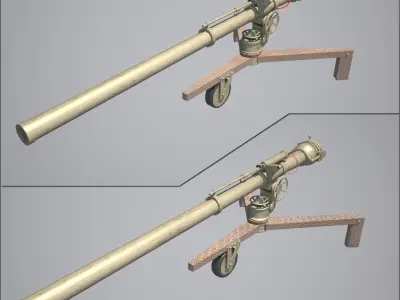 106mm M40 recoilless rifle Low-poly 3D model