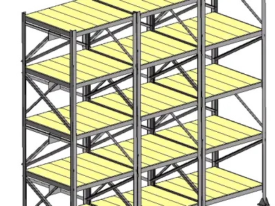 Three-section shelving 3D model