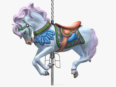 Carousel Galloping Horse Blush 3D model