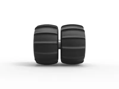 Double Rear wheel for Dune Buggy Scale 1 to 25 3D print model