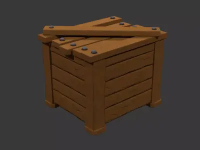 Stylized Wooden Crate Free low-poly 3D model