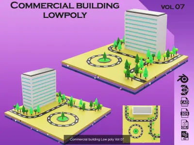  collection commercial building lowpoly 02 