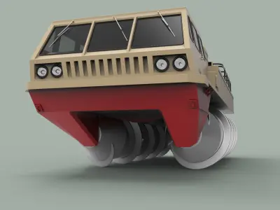 Screw terrain vehicle ZIL-4904 3D model