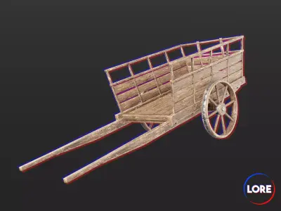 Medieval Transport Cart Medium Low-poly 3D model