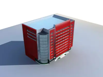 Hotel Building 3D model 15