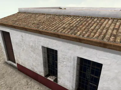 Old High-Quality 3D Colonial House Low-poly 3D model purchase