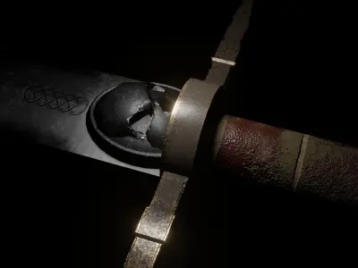 The Skull Sword Low-poly 3D model