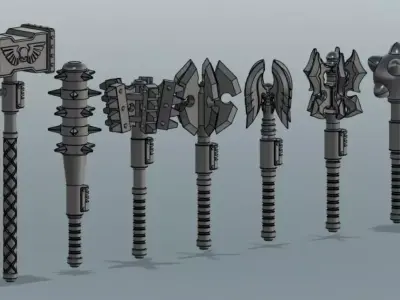 Blunt power weapons pack 2 3D print model