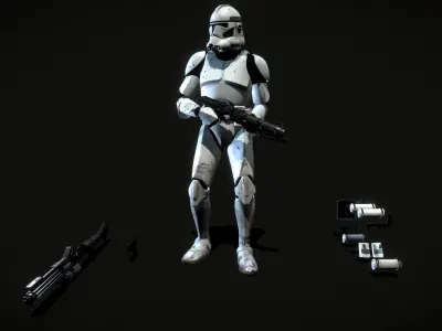 Clone Trooper Phase 2 Standard trooper Low-poly 3D model