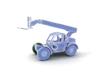 Industrial Green Telehandler model pack Low-poly 3D model