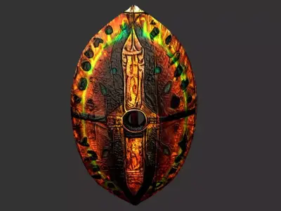 African Warrior Shield - 3D Model 3D model