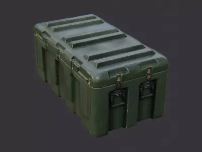 military stackable crate olive drab prop Low-poly 3D model