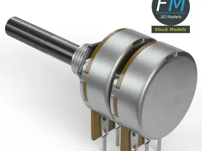 Double potentiometer 3D model