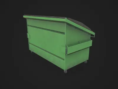 Dumpster PBR garbage bin Low-poly 3D model
