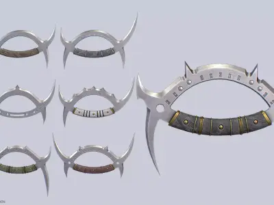 Deer horn knife collection 3D Model Pack