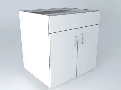 S2D1FD cabinet with wooden top Free 3D model