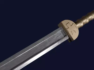 Langsax sword with Gladius handle Low-poly 3D model