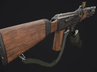 Elysium AK Rifle Low-poly 3D model