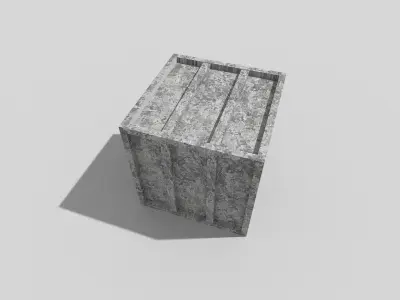 low poly  metal crate 13 Low-poly 3D model