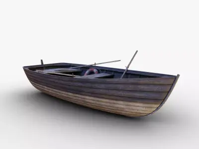 Boat 3D model - Mid Poly Low-poly 3D model