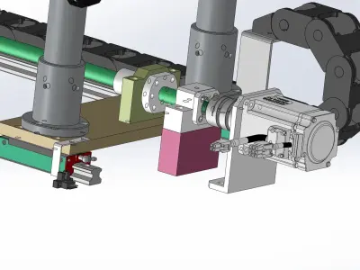Three axis manipulator Low-poly 3D model