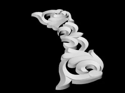 Central decor ornament for furniture Free 3D model 14