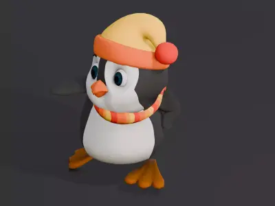 Animated Penguin 3D Model  Low-poly 3D model