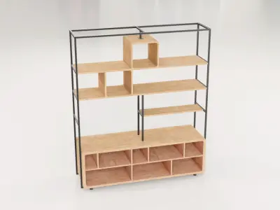 Furniture Modern Shelf 2 3D model